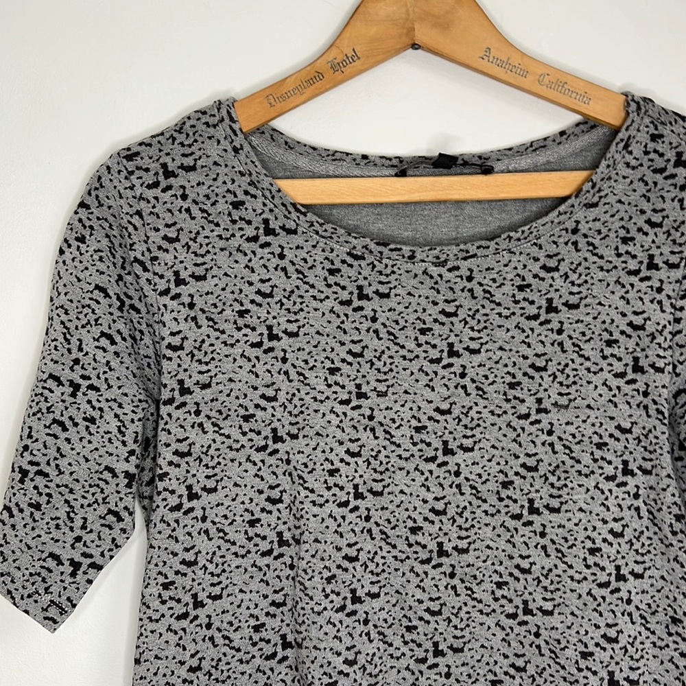 Jasmine & Juliana Grey and Black Fit & Flare Large Tunic Dress Pockets! SOFT!
